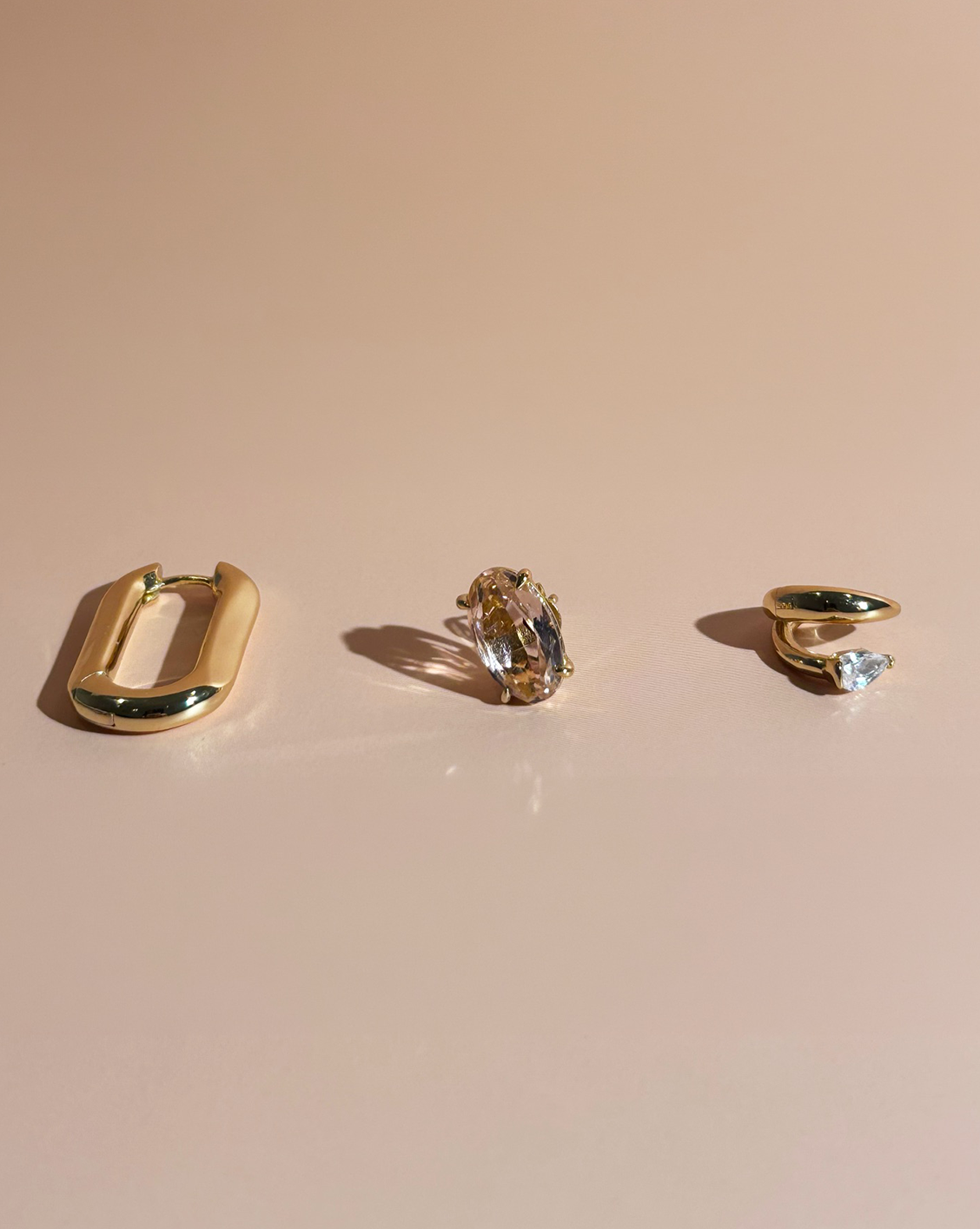 Forever Oval Stud - Gold Vermeil/Pink Moissanite