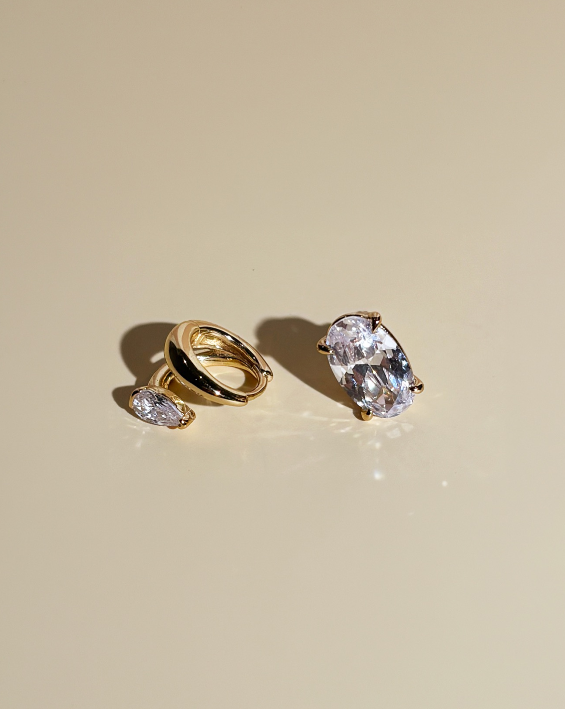 Forever Oval Stud - Gold Vermeil/Diamond