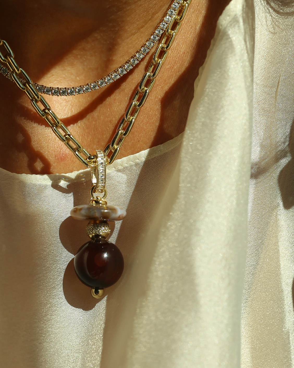 Orbit Pendant - Ocean Jasper Mix/Group 4
