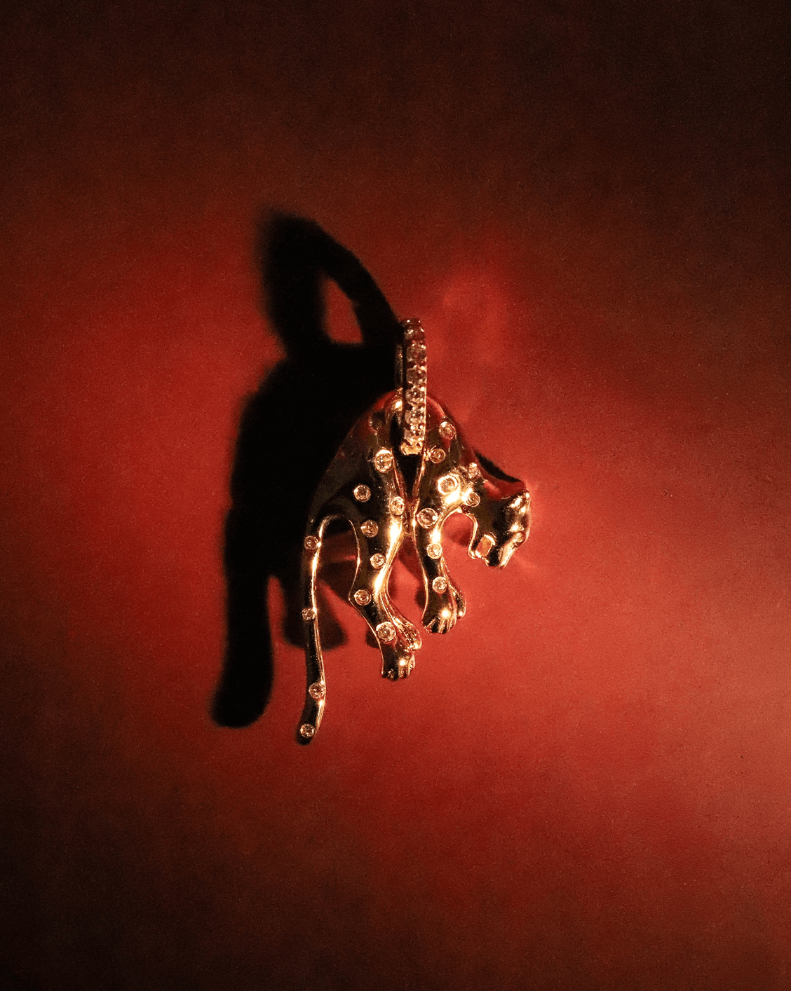 Holiday Leopard Charm - Gold Vermeil