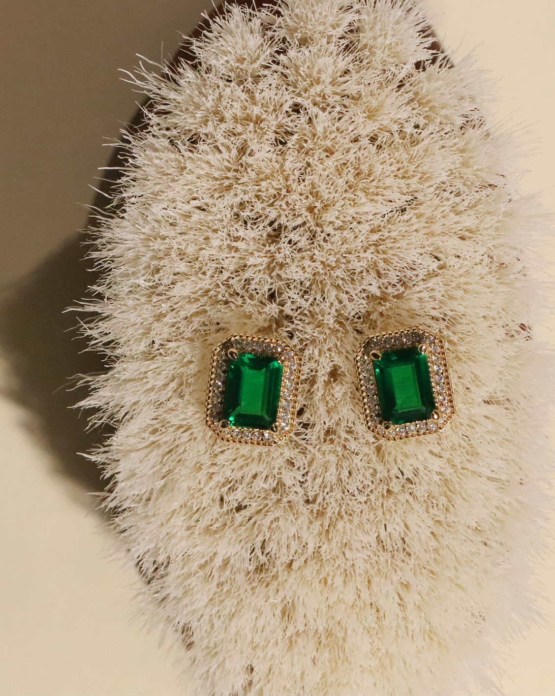 Mel's Emerald Studs - Gold Vermeil