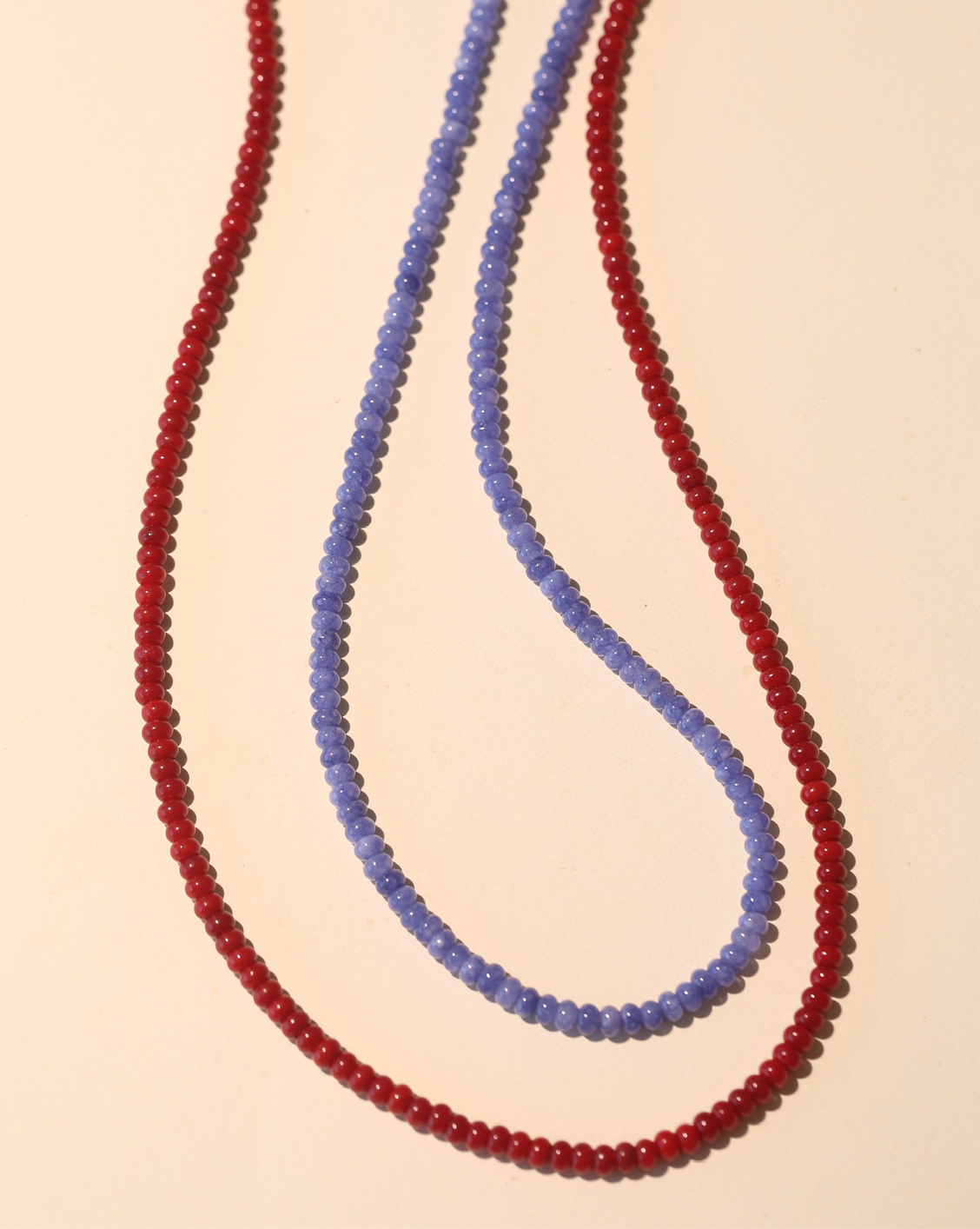 4x6mm Rondelle Necklace - Coral Jade
