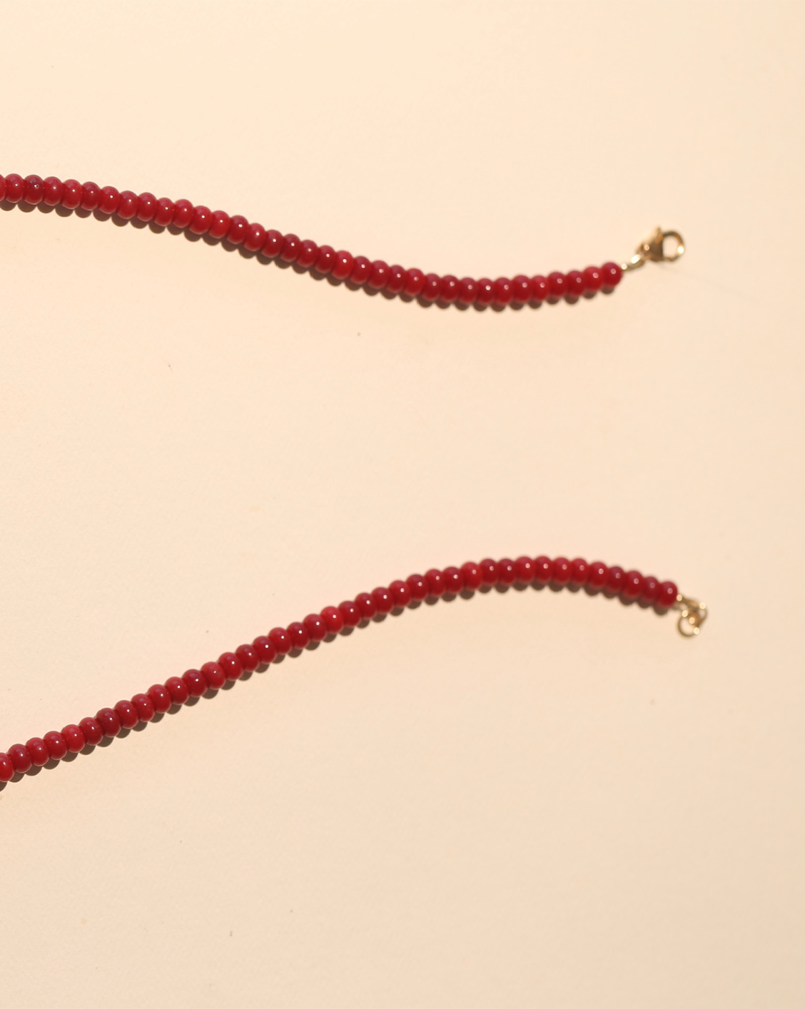 4x6mm Rondelle Necklace - Coral Jade