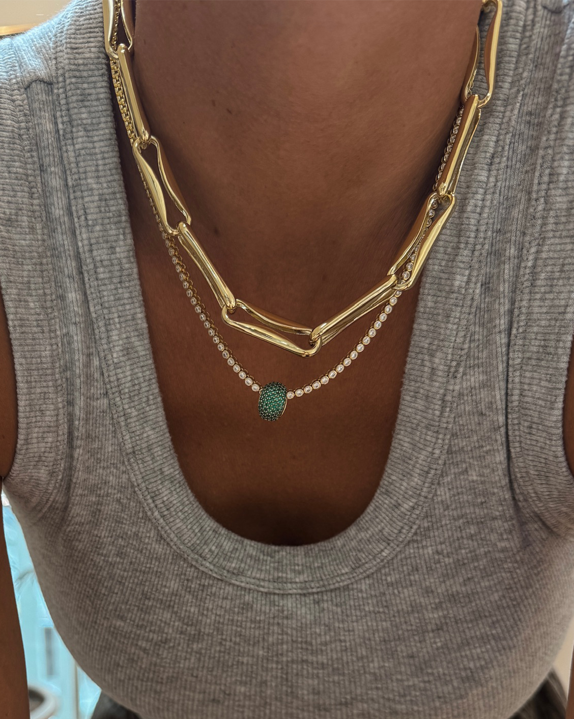 XL Eternity Spacer Vermeil/Emerald | Product | Melanie Auld