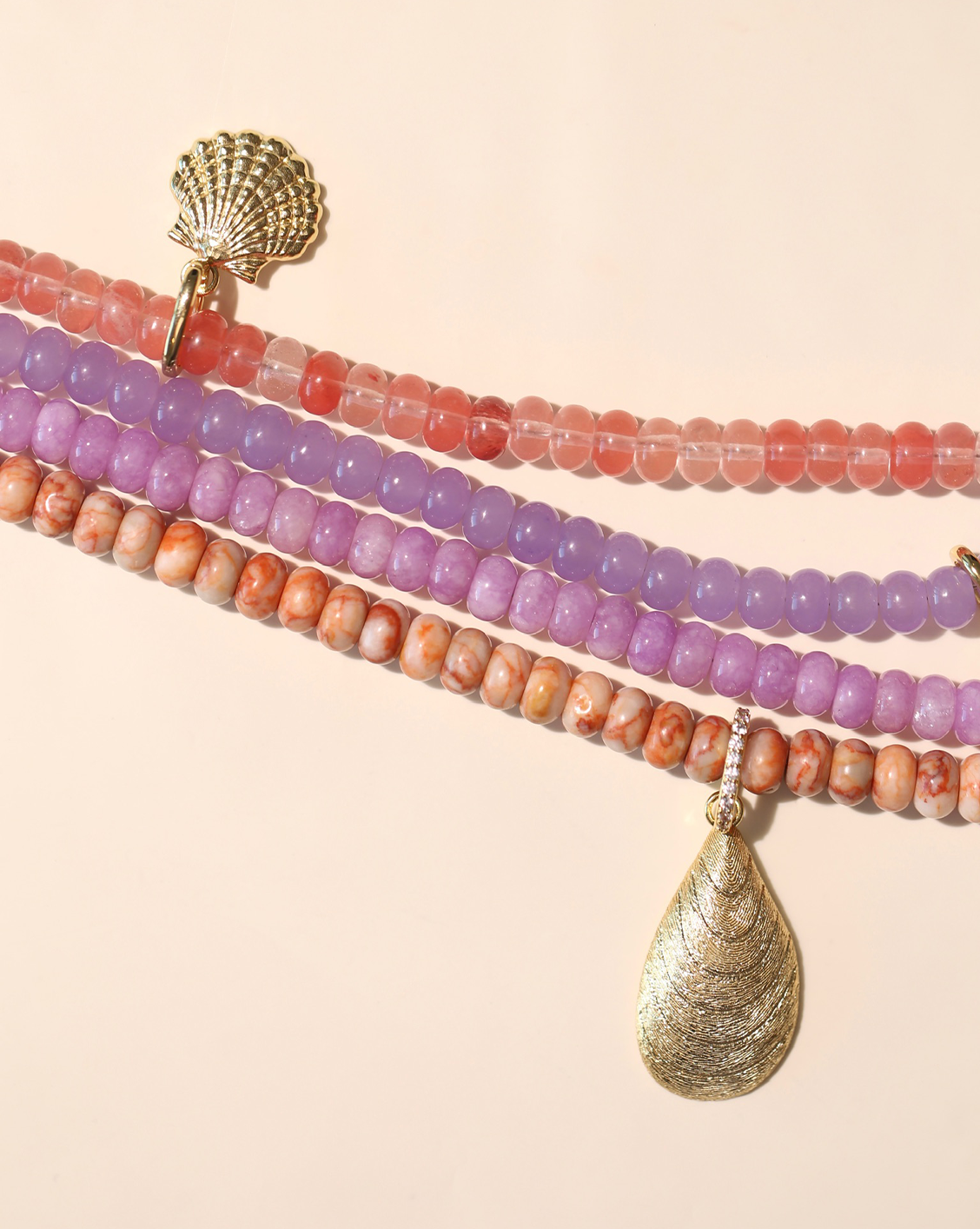 6mm Rondelle Necklace Strawberry Quartz | Melanie Auld