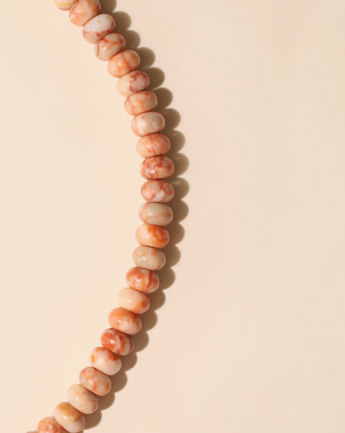 6mm Rondelle Necklace - Peach Jasper