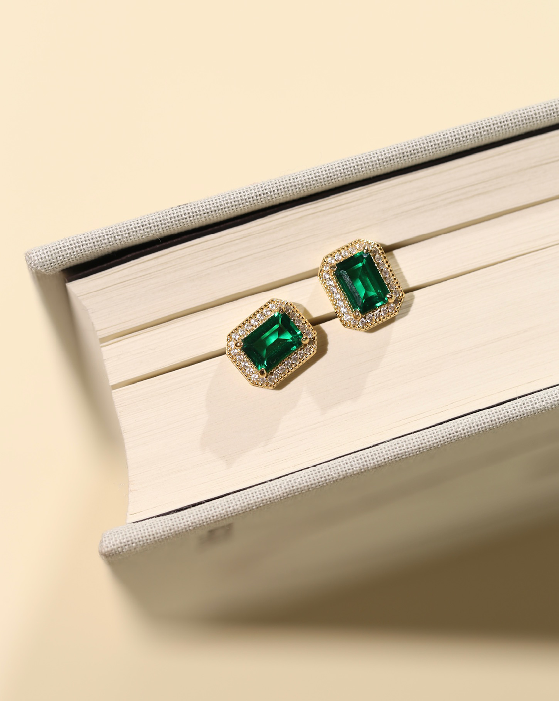 Mel's Emerald Studs - Gold Vermeil