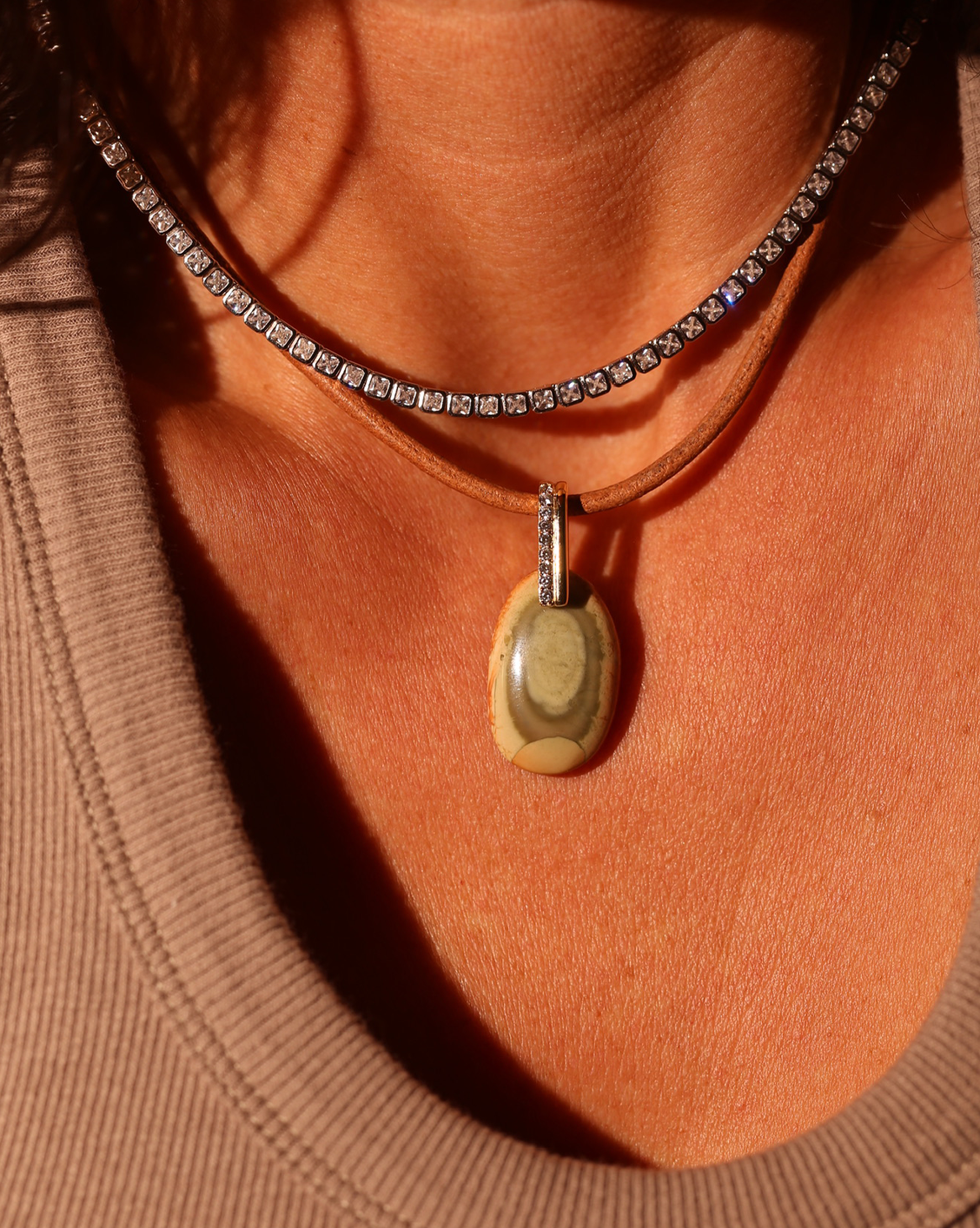 Smooth Leather Necklace- Gold Vermeil