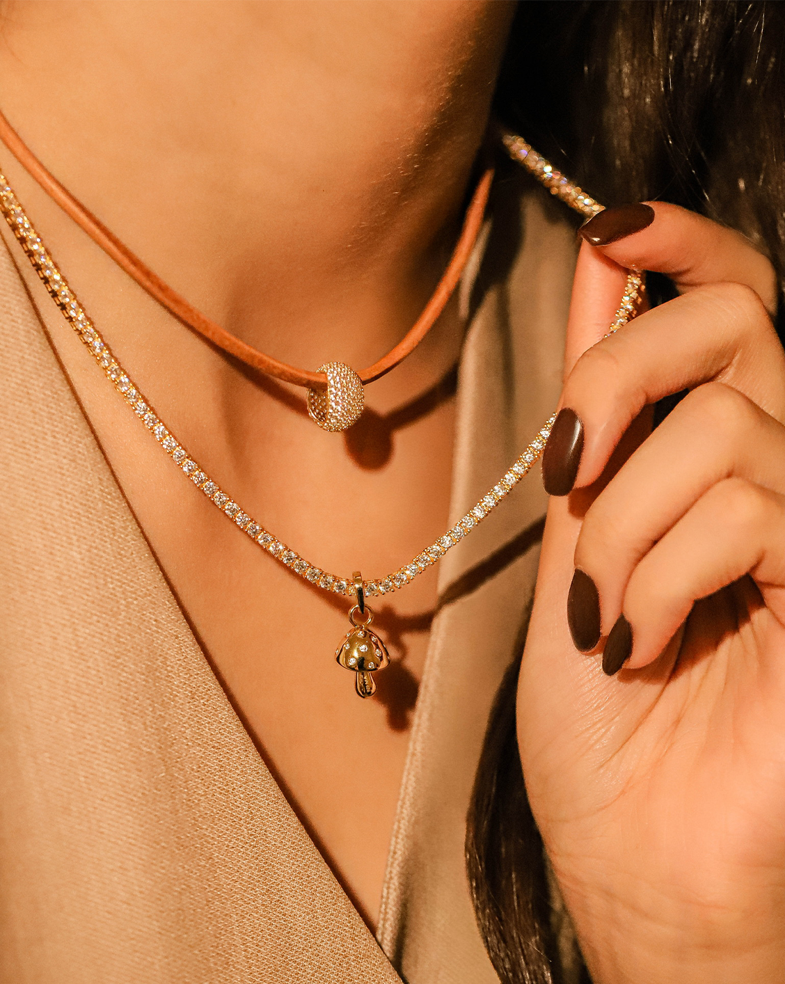 Magic Mushroom Charm - Gold Vermeil