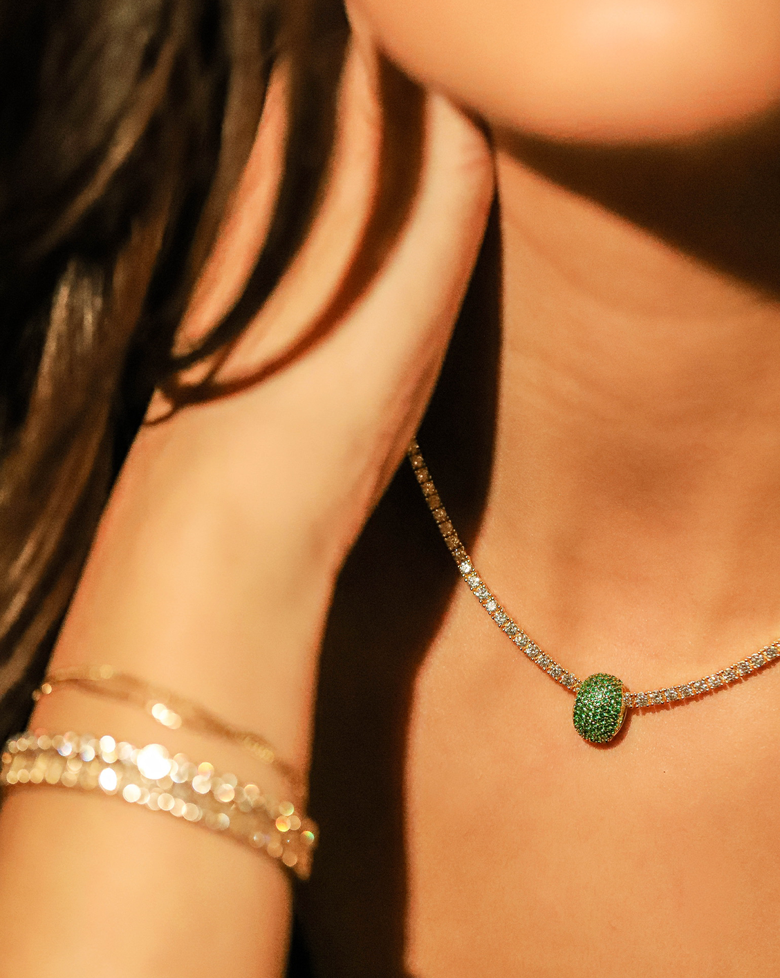 XL Eternity Spacer Vermeil/Emerald | Product | Melanie Auld