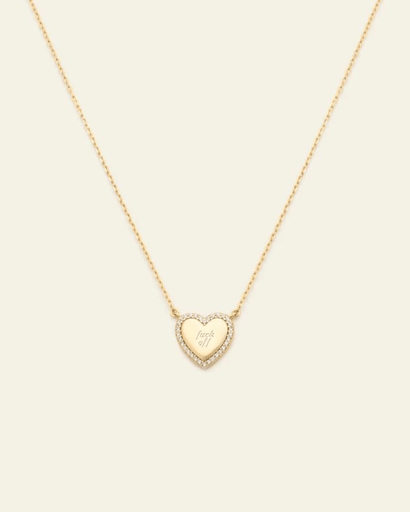 *Preorder* F Off Heirloom Heart Necklace - Gold Vermeil