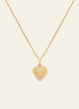 Vintage Heart Necklace - Gold Vermeil