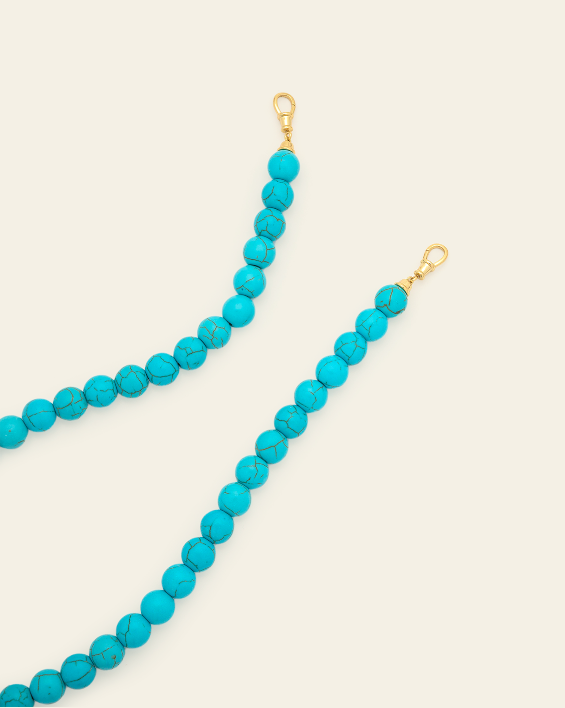 Blue Howlite Gemstone Necklace - Gold