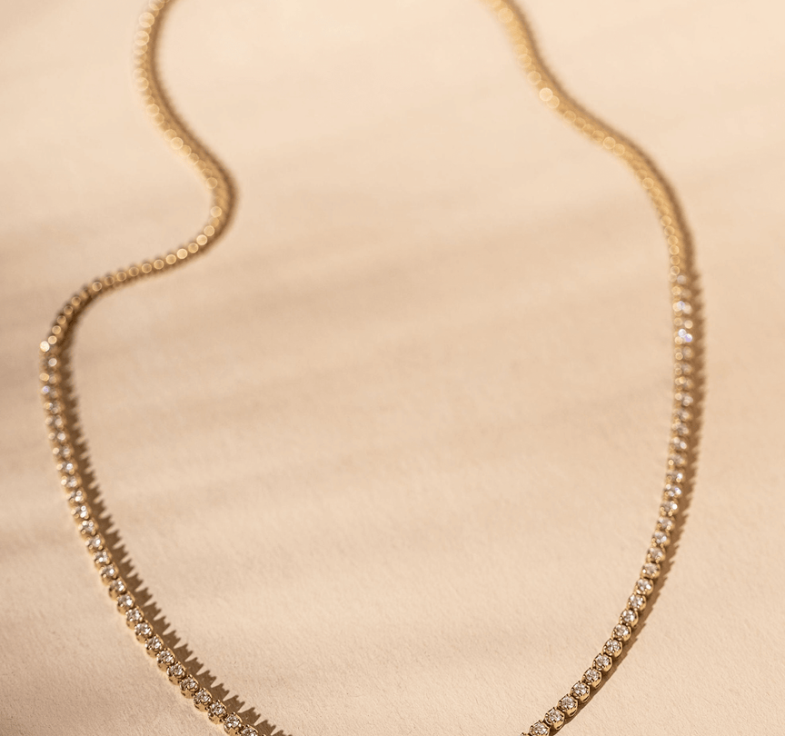 *Made To Order* Demi Diamond Tennis Necklace- 14k Solid Gold