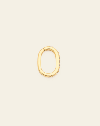 XL Oval Pave Charm Clasp - Gold