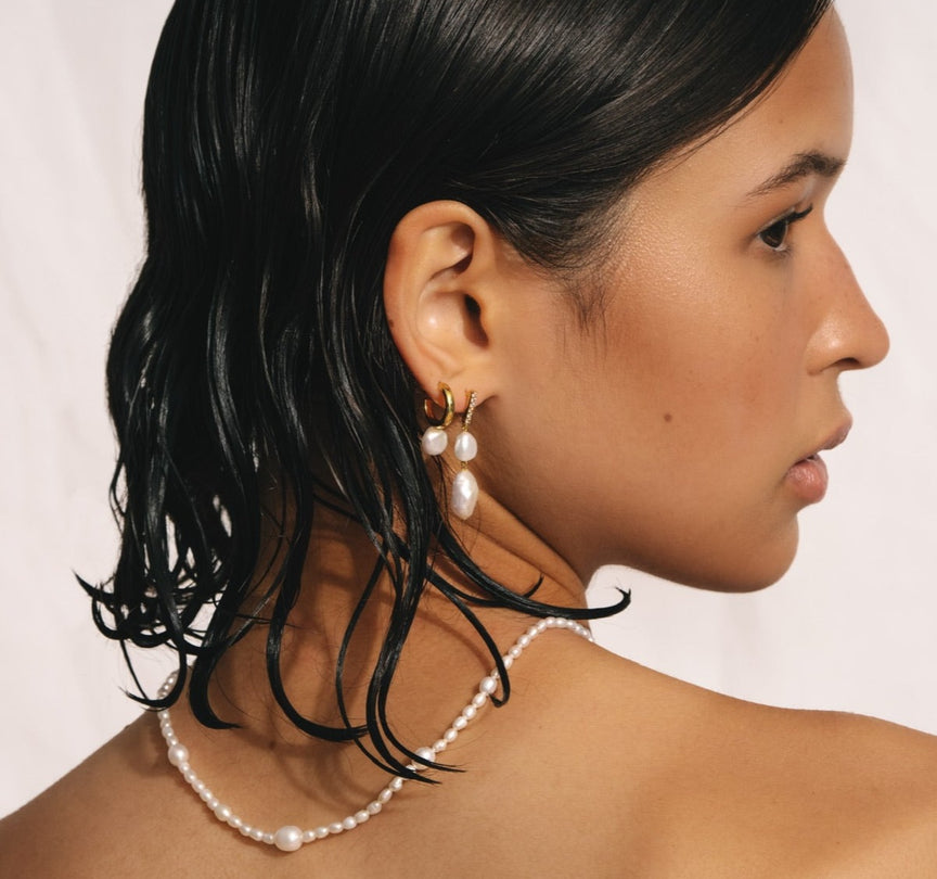 Deux Pearl Earrings - Gold Vermeil