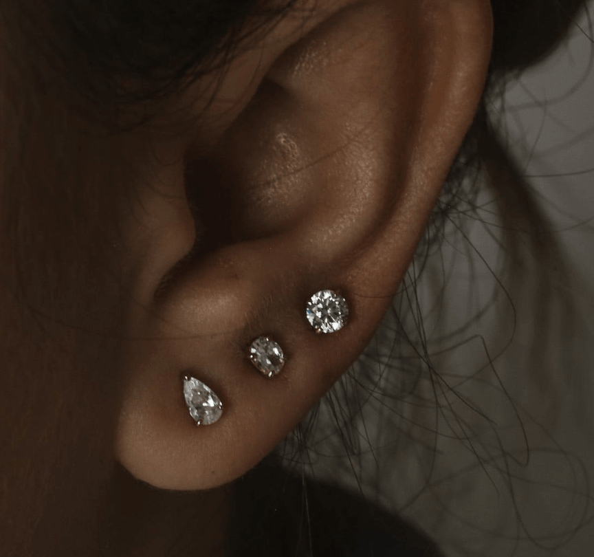 Bari Solitaire Studs - Sterling Silver