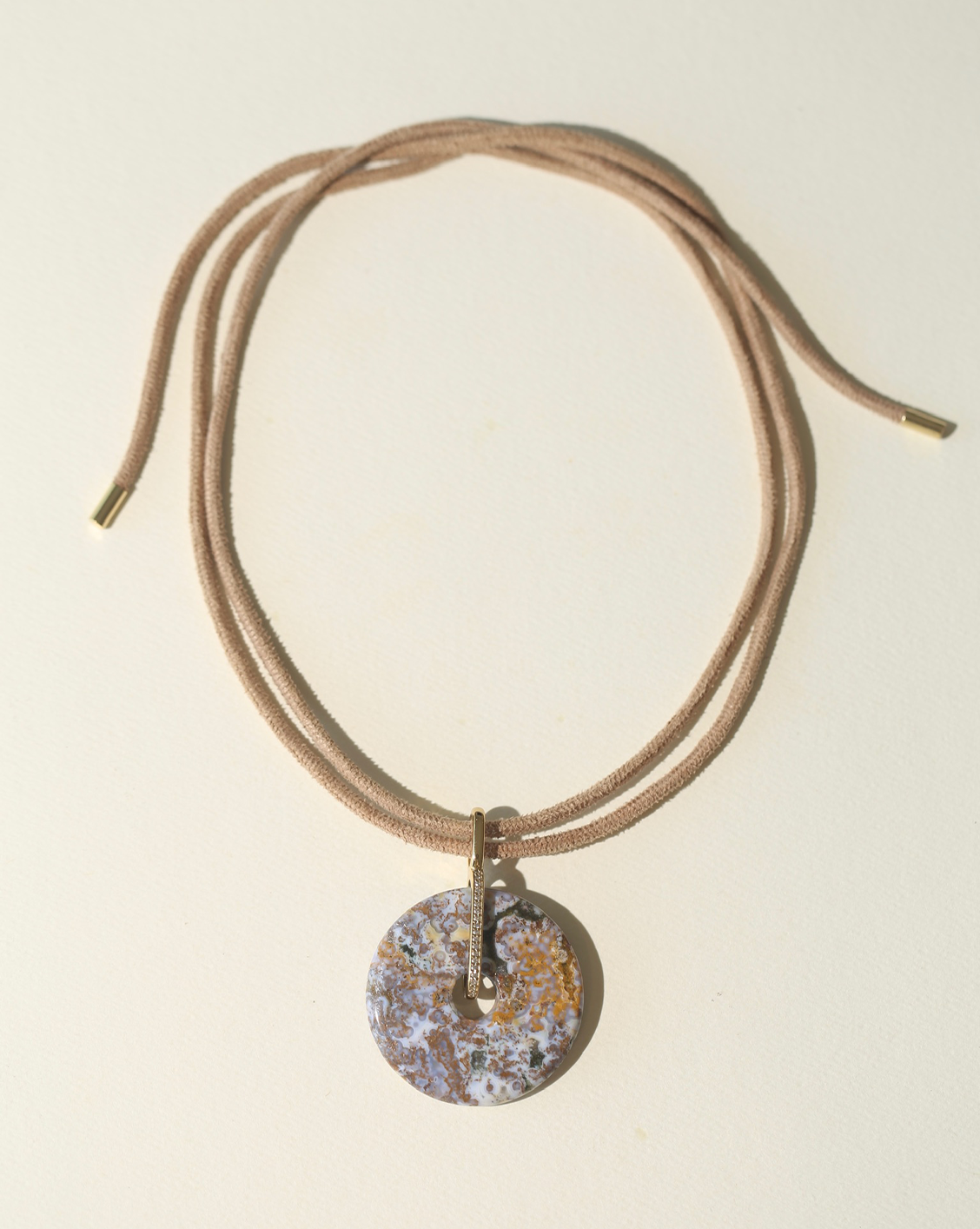 Sueded Cord Necklace - Tan
