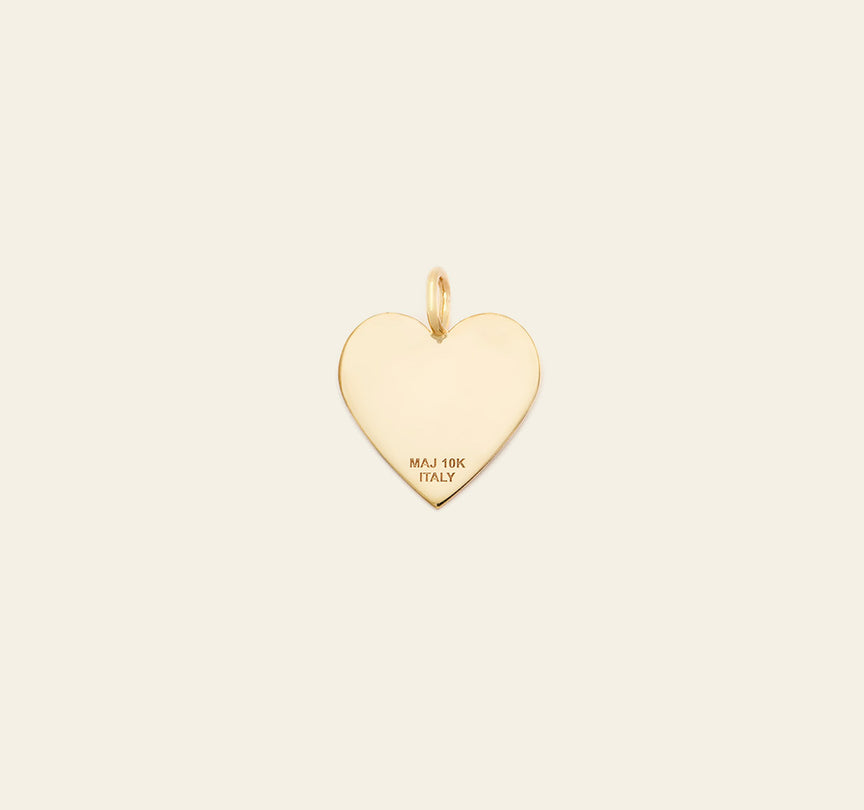 15mm Heart Charm - 10k Solid Gold