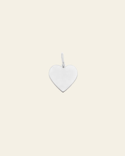 15mm Heart Charm - Sterling Silver