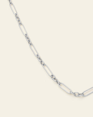 2 in 1 Paperclip Chain - Sterling Silver 18