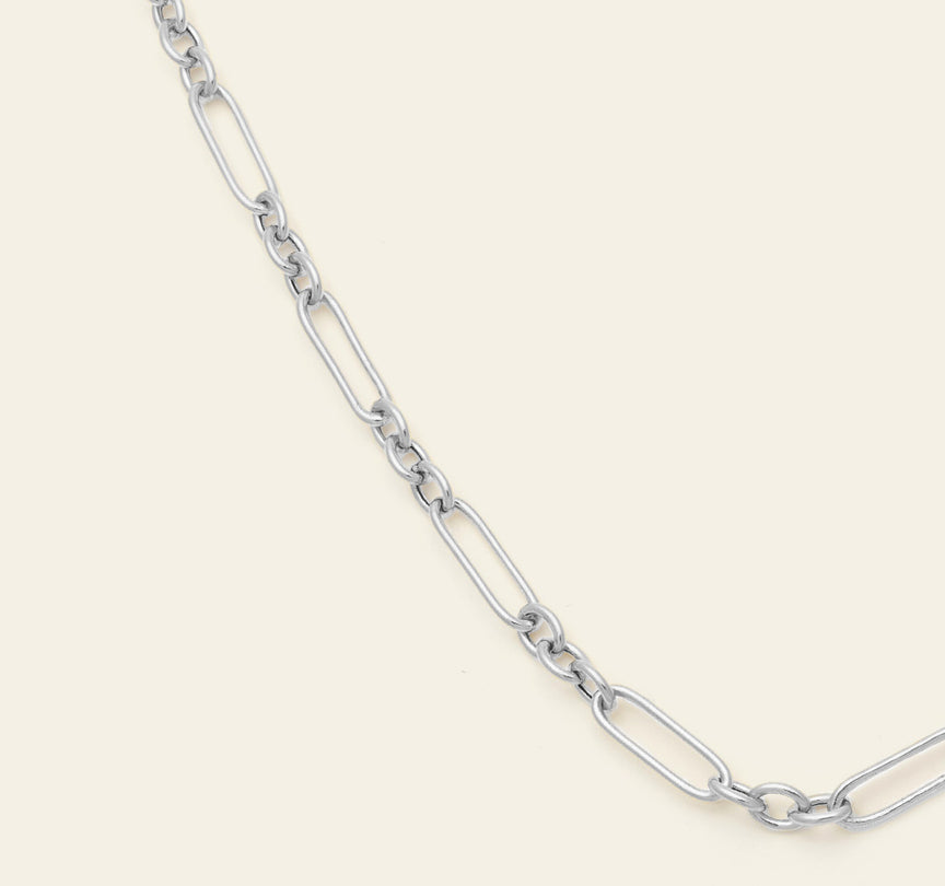 2 in 1 Paperclip Chain - Sterling Silver 18