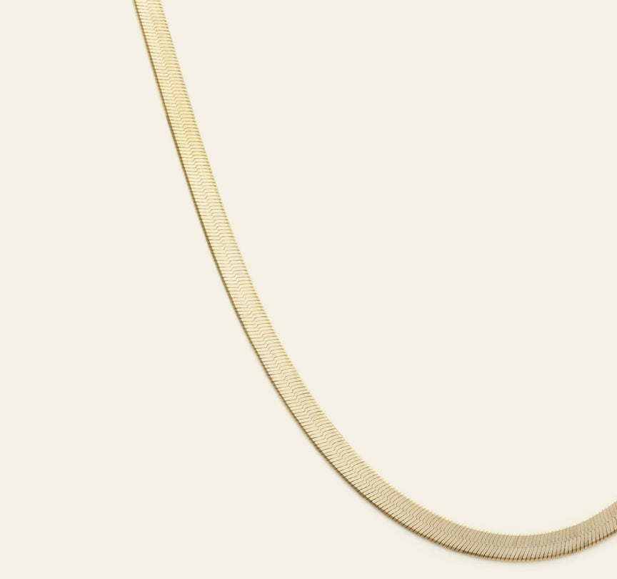 4.5mm Herringbone Chain - Gold Vermeil