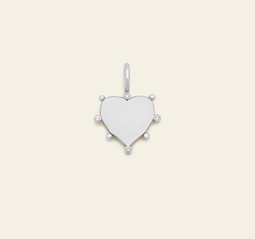 Diem Heart Pendant - Sterling Silver