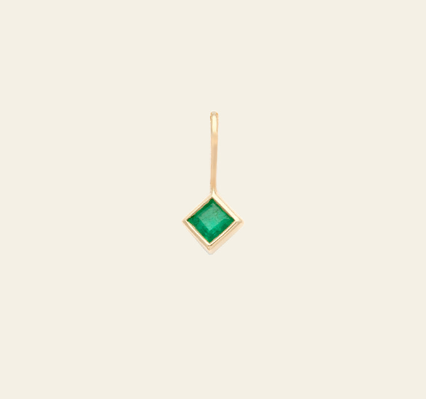 Emerald Pendant - 14k Solid Gold