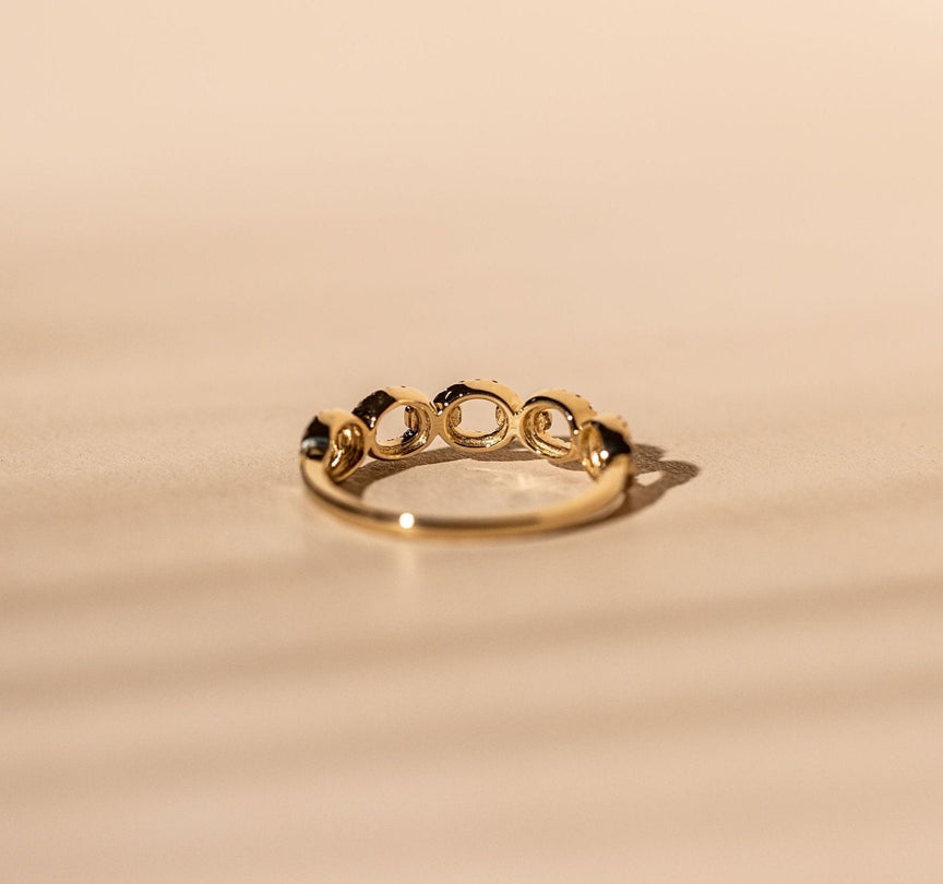 *Made To Order* Diamond Link Ring - 14k Solid Gold
