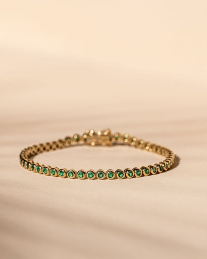 *Made To Order* Emerald Tennis Bracelet - 14k Solid Gold