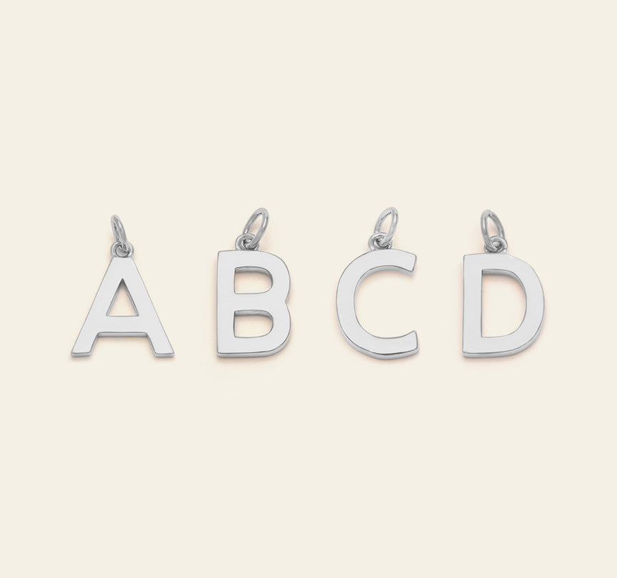 Diamond Pave Letter Charm – Baby Gold