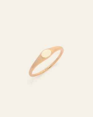 Oval Signet Pinky Ring - Gold Vermeil