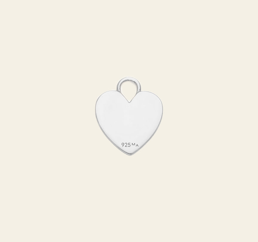 Modern Heart Earring Charm - Sterling Silver
