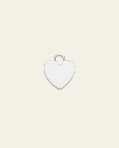 Modern Heart Earring Charm - Sterling Silver