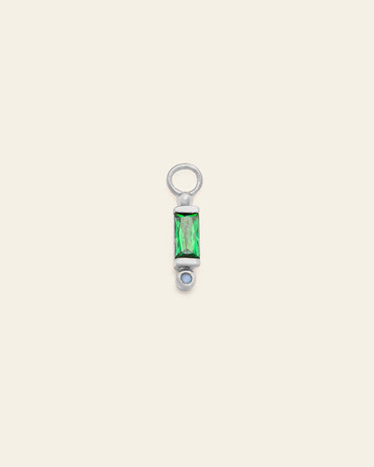 Orbit Earring Charm - Sterling Silver/Green