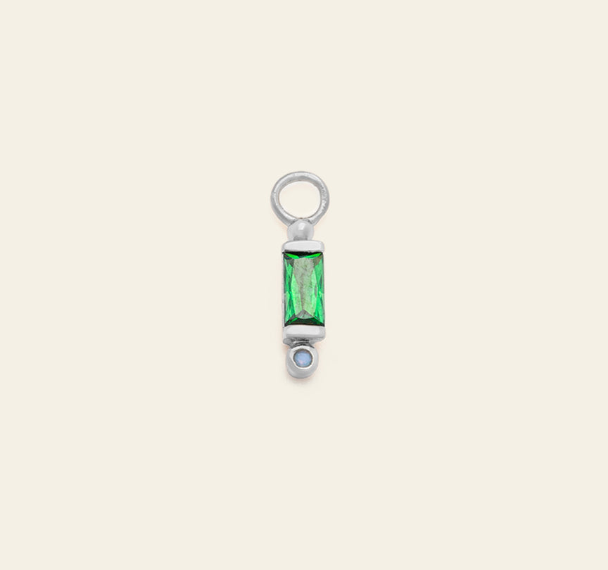 Orbit Earring Charm - Sterling Silver/Green