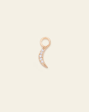 Pave Crescent Earring Charm - Gold Vermeil