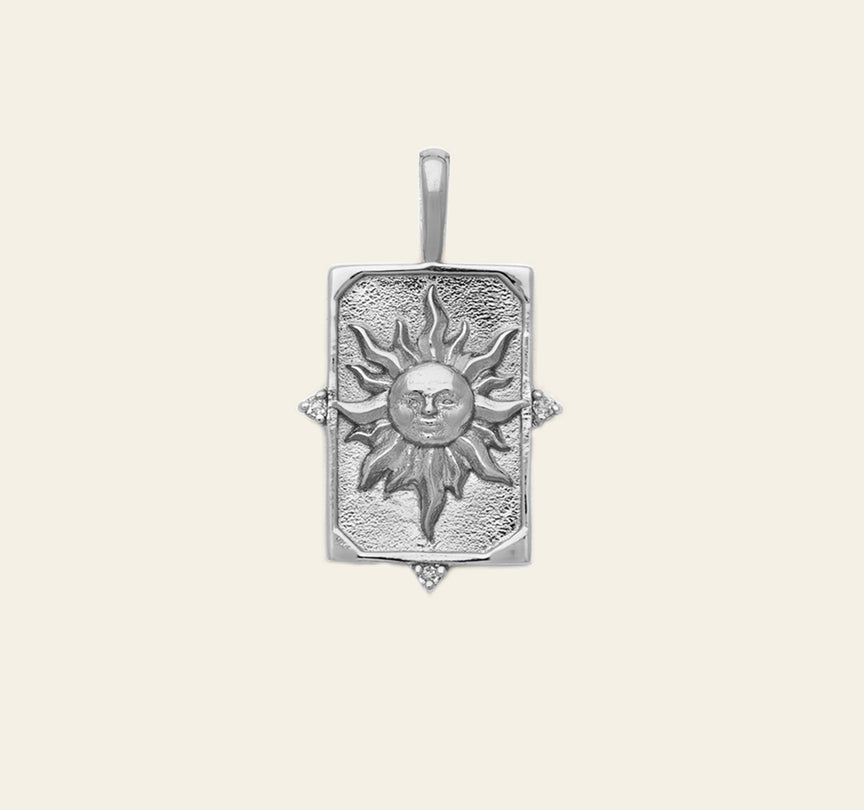 The Sun Tarot Pendant - Sterling Silver
