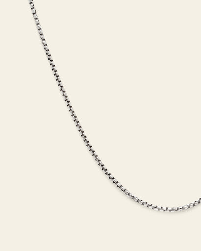 Thick Box Chain - Oxidized Sterling Silver