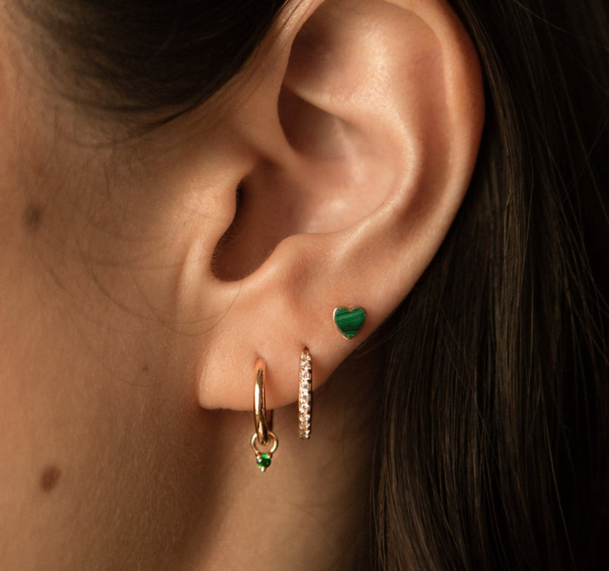 Green Spark Earring Charm - Sterling Silver