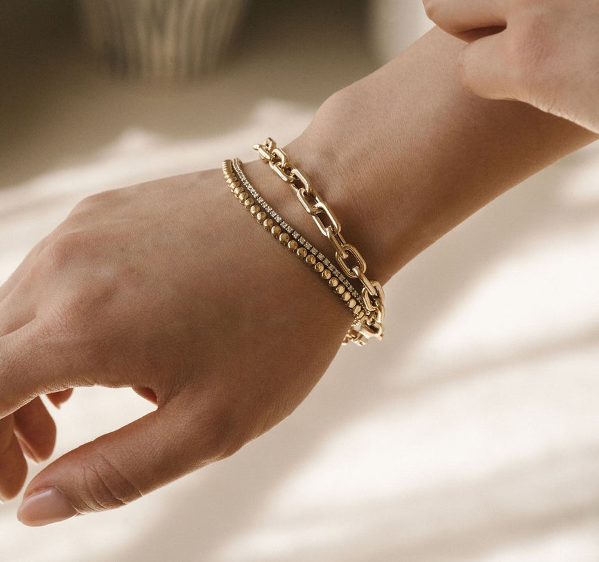 Handmade 14K Gold 10mm Figaro Link Bracelet