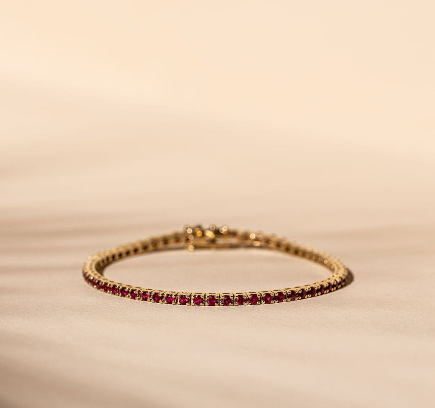 Art Deco 14K Gold Ruby and Diamond Bracelet Link Bracelet – ASSAY