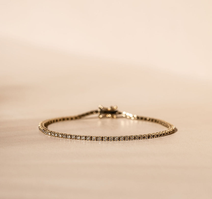 Tennis Bracelet 1ct Diamond Line Bracelet 14k Yellow Gold | MTD