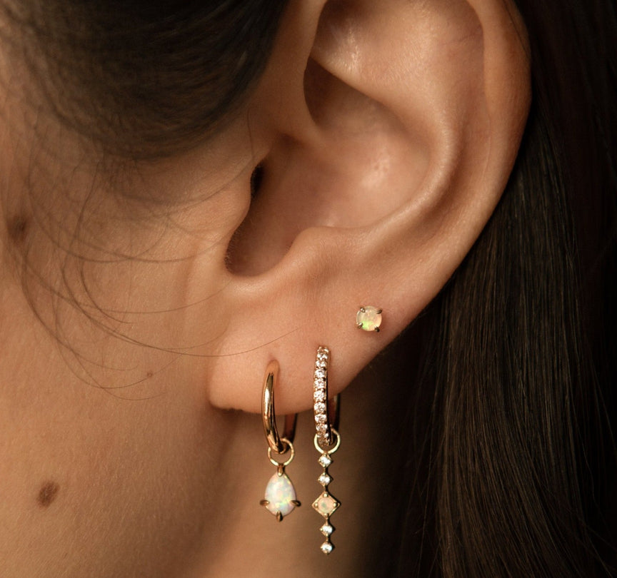 Opal Teardrop Earring Charm - Gold Vermeil