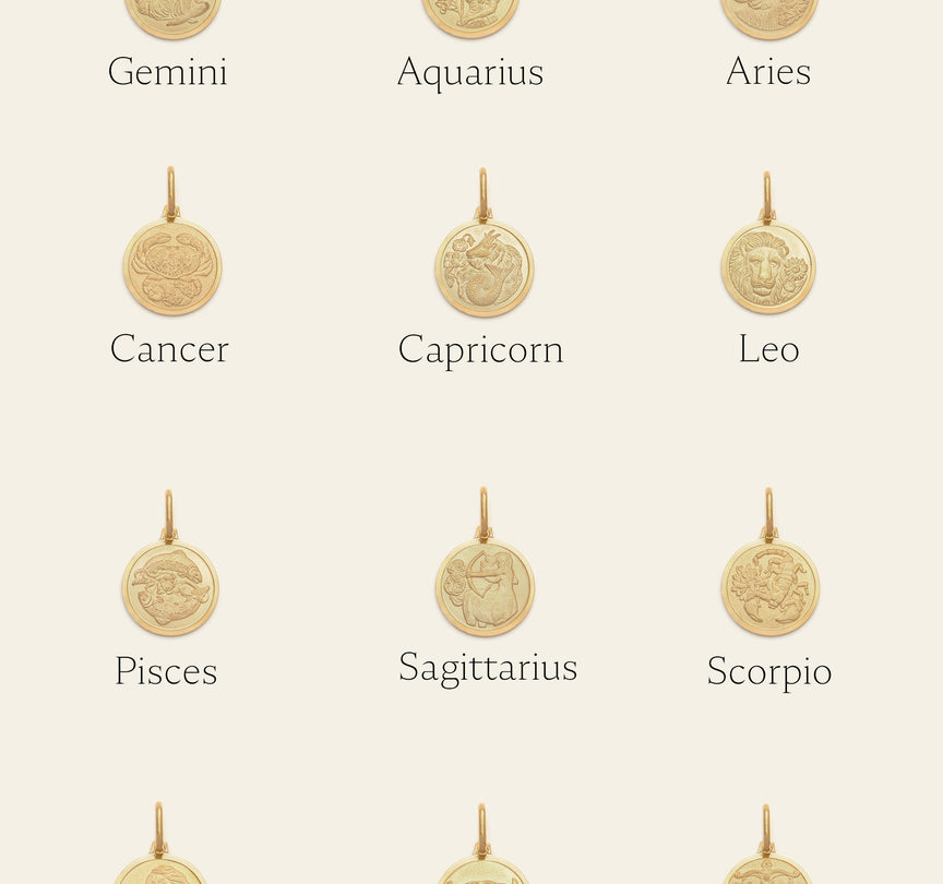 Horoscope Pendants - Gold Vermeil